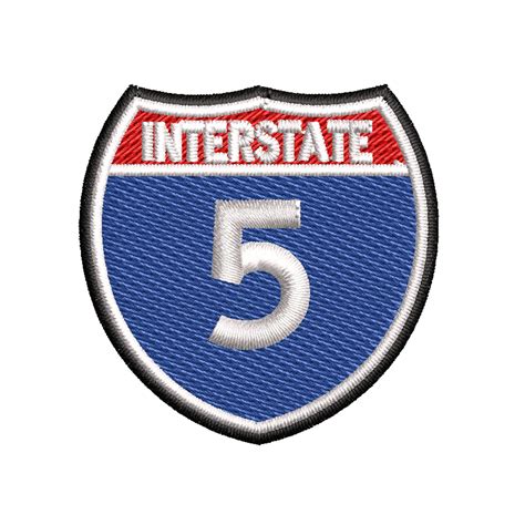 Interstate 5 Route Number | Number Digitized Embroidery Design | e4Hats ...