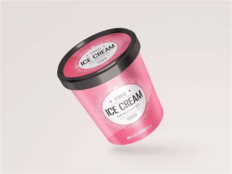 Free Ice Cream Round Box Mockup (PSD)