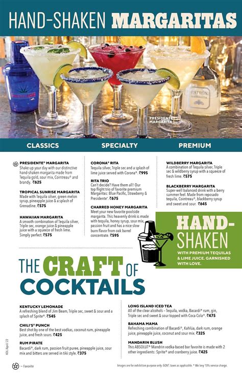 Menu at Chili's Grill & Bar, Kolkata