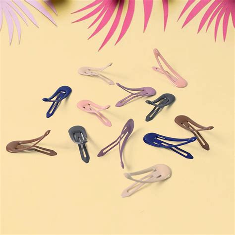 12-Piece Matte Finish Metal Hair Clips Set – Stylish Assorted Snap Hair ...