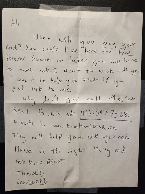 Toronto landlord writes heart breaking letter begging tenant to pay ...