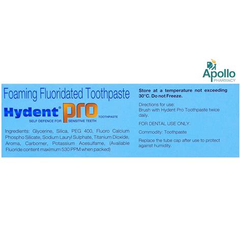 Hydent Pro Toothpaste, 70 gm Price, Uses, Side Effects, Composition ...