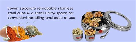Buy Sumeet Stainless Steel Belly Shape Masala (Spice) Box / Dabba ...