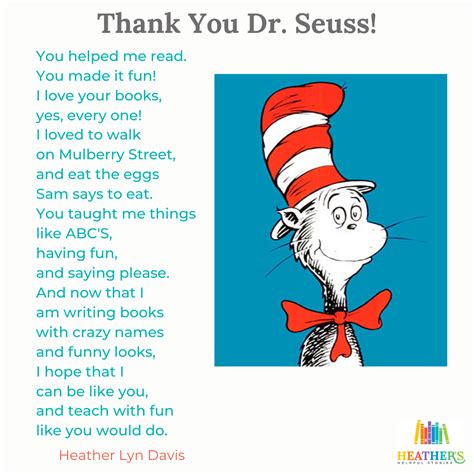 Thank You, DR. Seuss | Literacy day, Seuss, Short poems