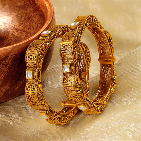 Captivating Architectural Jaali Bangle with Precious Stones