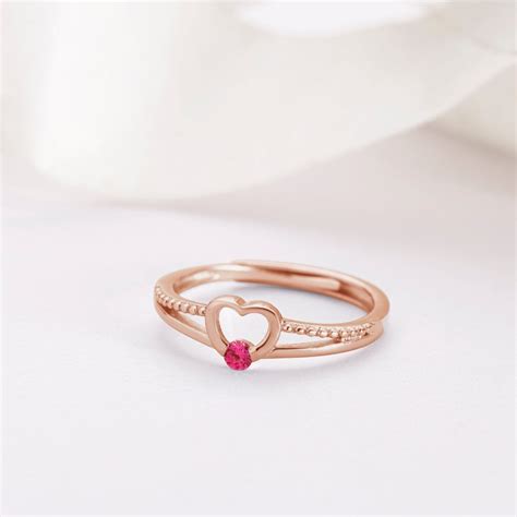 Romantic Love Rose Gold Plated 925 Sterling Silver Ring (Adjustable ...