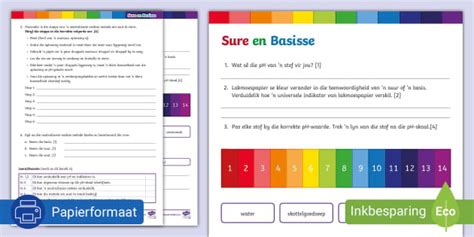 Sure en Basisse Huiswerk Aktiwiteit