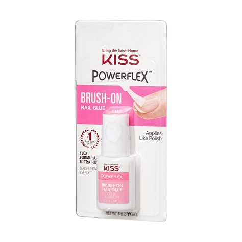 KISS PowerFlex Ultra Hold Brush-On Nail Glue for Fingernail, 0.17 oz ...