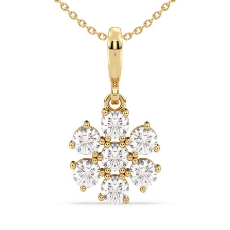 CLARETTE FLORAL ROUND LAB GROWN DIAMOND PENDANT, GOLD – Everyday