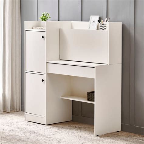 Buy Helios Madison Flip Study Desk with Doors and Drawer - White from ...