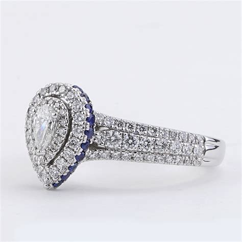 Vera Wang Love Collection 1.24 CTTW Sapphire and Diamond Ring White Gold | New York Jewelers Chicago