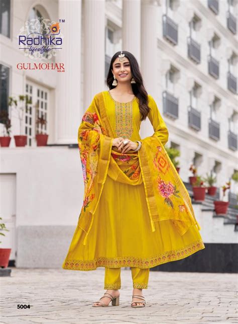 RADHIKA LIFESTYLE GULMOHAR VOL 5 ROMAN SILK ANARKALI FULL STITCH PLUS ...