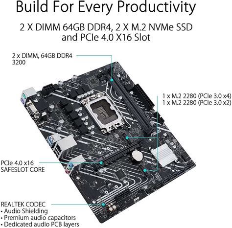 ASUS PRIME H610M-E D4 LGA 1700Socket Micro-ATX Intel H610 Chipset DDR4 ...