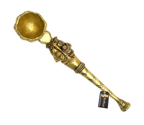 Buy Yali Design Brass Pooja Spoon Brass Showpiece Online at Best Price
