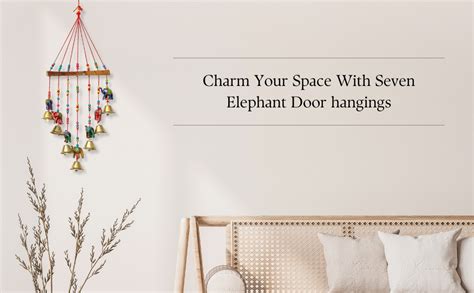 eCraftIndia Multicolour Handcrafted Decorative Seven Elephant Wall/Door ...