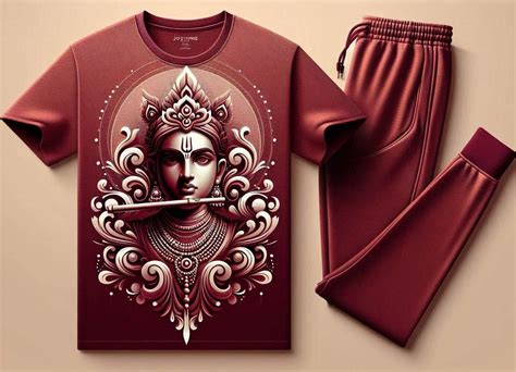 Sri Krishna Glory Maroon Tracksuit Set with Plain Pant – Acquires