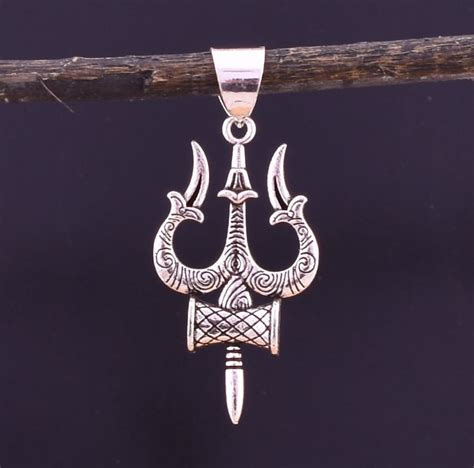 Buy Lord Shiva Trishul Pendant - Solid 925 Sterling Silver Pendant ...