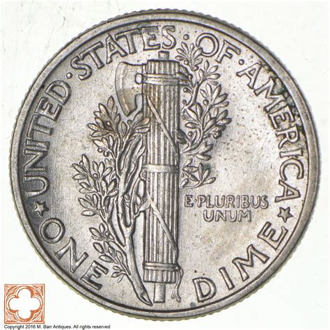 Ch AU/Unc 1943 Mercury Liberty Dime - 90% Silver - High Grade ...