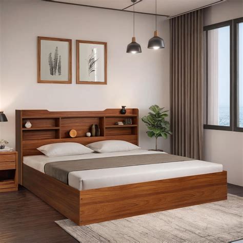 Witty Wud |Boho | King Size Engineered Wood Bed Without Storage in Bali ...