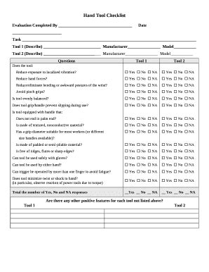 Hand Tool Checklist - Blank Fillable Template | Fill Out, Print ...