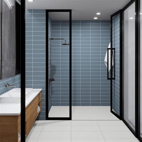 Crossville Playground 34-Pack Denim/Satin 4-in x 12-in Satin Ceramic ...