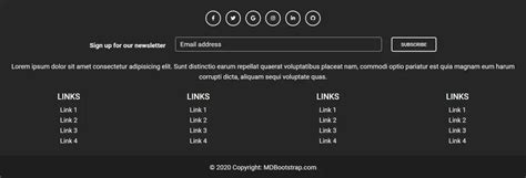 Footer in Bootstrap 5 Code 的图像结果