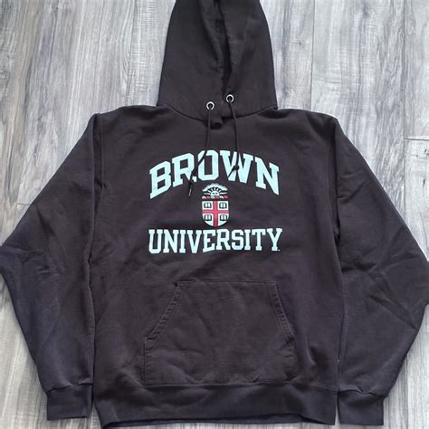 Vintage Brown University Hoodie - Depop