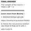 The weight of the word x = 11100 in B5 is - Brainly.in