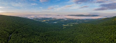 Clouds in the valley at sunrise. Appalachian Mountains, Virginia ...
