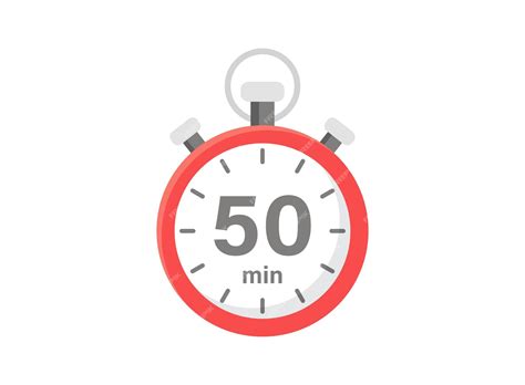 Premium Vector | 50 minutes on stopwatch icon in flat style clock face ...
