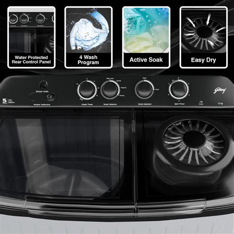 Buy Godrej WS EDGE UNO 120 5.0 PB4 MIGR 12kg Semi-Automatic Top Load Washer