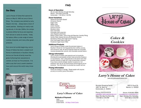 Menu for Larry's House of Cakes in Marion, IL | Sirved