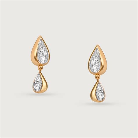 Teardrop Whisper 14 Kt Gold & Diamond Drop Earrings