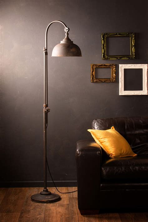 Industrial Floor Lamp Retro Vintage Style Iron Black Metal Tall ...