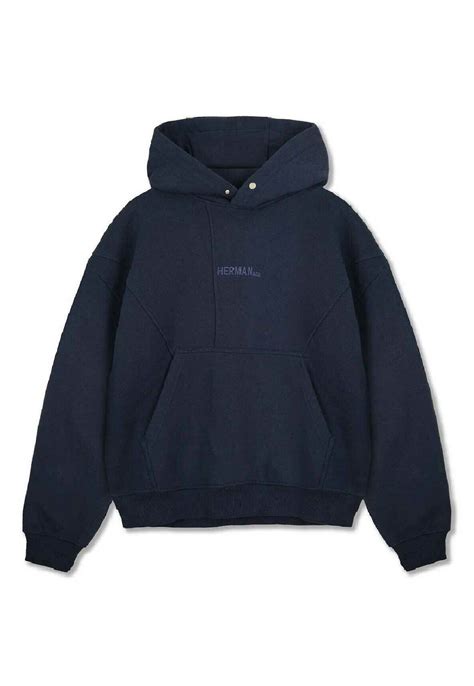 HERMAN&CO UNISEX PULLOVER HOODIE - Hoodie - dark navy/dark blue ...