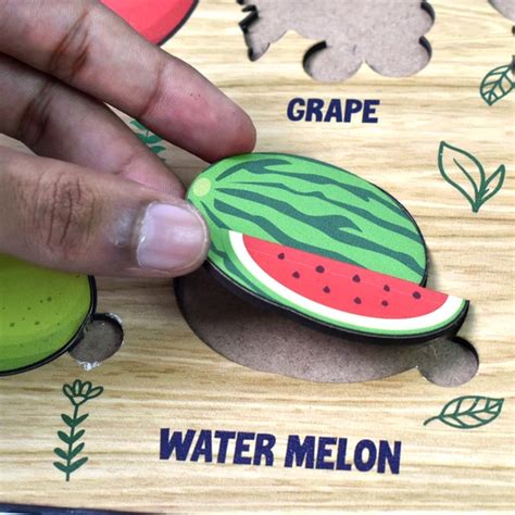 Wooden Puzzle Learning Educational Board of Fruits | Different Fruits ...