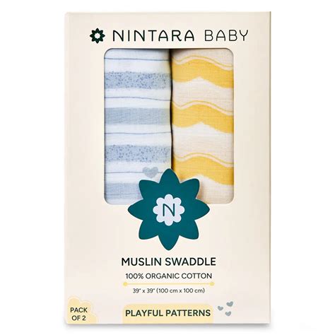 Buy Muslin Baby Swaddle Wrap Large - Playful Patterns Set of 2 ...