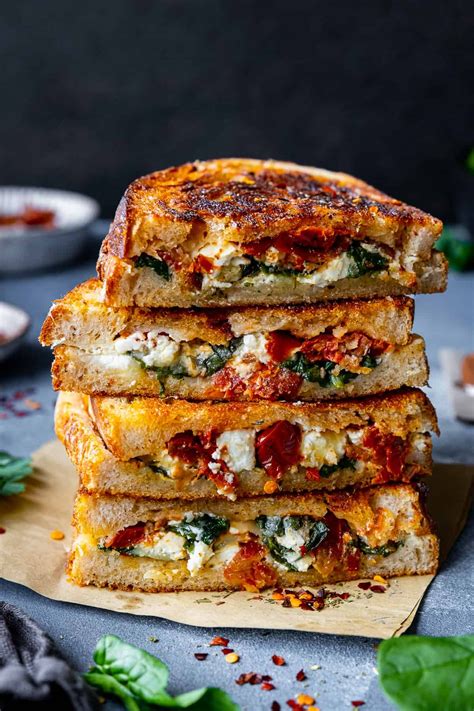 Spinach and Feta Grilled Cheese Sandwich