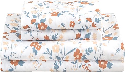Amazon.com: Lady Ann 100% Cotton Floral King Size Sheets Set Deep ...