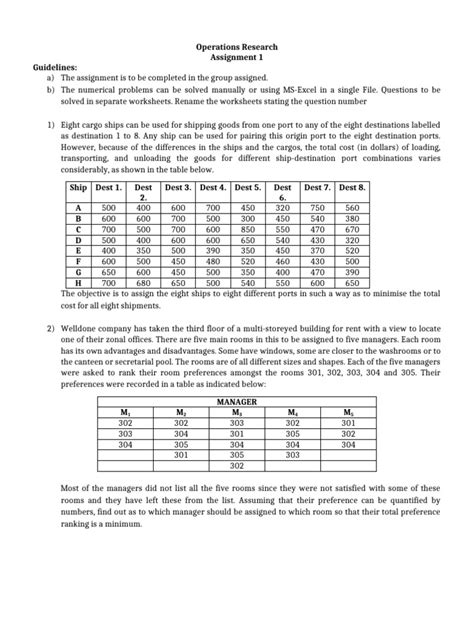 Image result for Assignment Problem Operational Research Definition