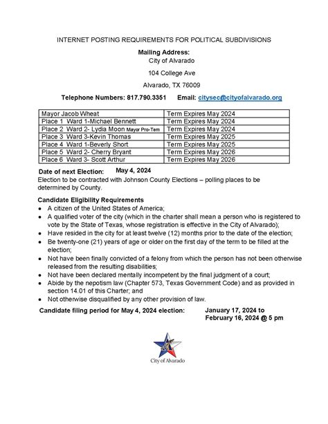 City of Alvarado Elections | Alvarado, TX