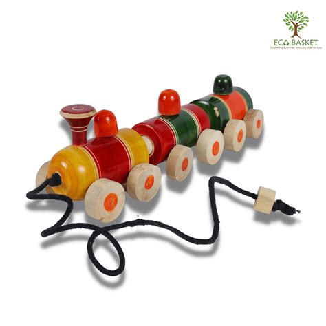 Wooden Train Long Big – ECOBASKETINDIA