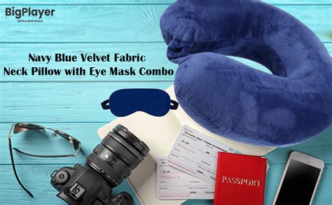 BigPlayer Travel Neck Pillow & Eye Mask Set – Soft Memory Foam Support ...
