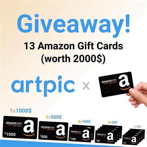 Win 13 Amazon Gift Cards Worth 2000$ (1x $1000, 1x $500, 2x $100, 4x ...