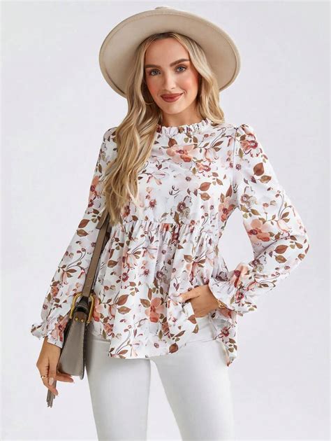Wildy Women Floral Print Pleated Blouse | SHEIN USA