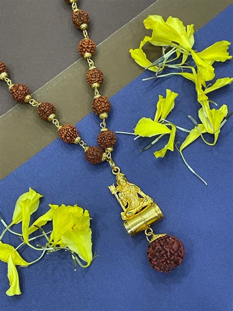 Lord Shiva Mens Rudraksha Gold Chain Necklace – Digital Dress Room