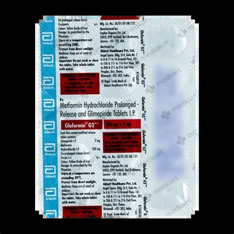 GLUFORMIN G 2MG TABLET 15'S Price, Uses, Side Effects & Substitutes ...