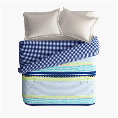 Buy PORTICO Cadence Blue Striped Cotton Double Bed Comforter ...