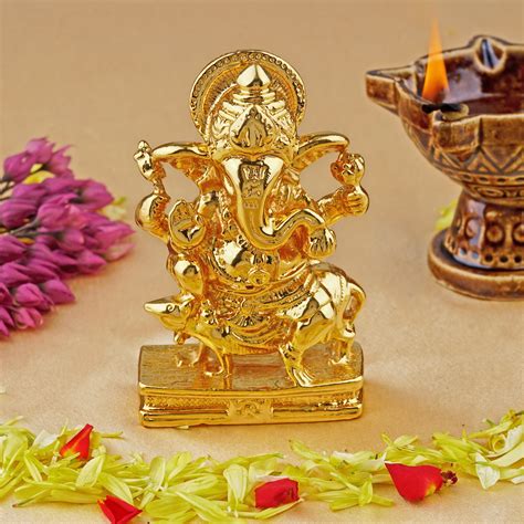 Buy Estele Gold Plated Spiritual Lord Ganesh Idol Online