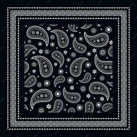 Premium Vector | Paisley bandana scarf, tablecloth fabric print, silk ...